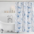 thumbnail image 2 of Blue Flower Shower Curtain Set - 48" x 72" Washable Bathtub Curtain with 12 Hooks, Watercolor Floral Botanical Line Drawing Print Waterproof Fabric Stall Shower Curtains for Bathroom/Bathtub Décor, 2 of 6