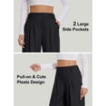 thumbnail image 6 of Slacks for Women Dress Pants Stretchy Work Pants Wide Leg High Waisted Business Casual Trousers with Pockets Waffle, 6 of 7