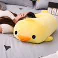 thumbnail image 4 of Lindo pato acostado de algodón relleno de pato amarillo juguete de peluche suave almohada cojín para niños bonitos regalos de Navidad para la decoración de la habitación de las niñas, 4 of 4