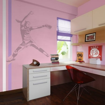 Sudden Shadows Wall Stickers - Borders Unlimited Softball Pitcher Sudden Shadow