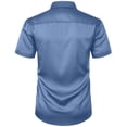 thumbnail image 3 of Bixock Casual Tops for Men,Short Sleeve Shirts for Men,Shirts for Men Summer Short Sleeve Collar Solid Color Button Casual Daily Comfortable Shirt Tops, 3 of 5