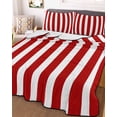 thumbnail image 3 of Quilts Twin Size Bedding Set, Red Striped Lightweight Quilted Comforter, Christmas Farmhouse Red White Stripes Soft Reversible Bedspread Coverlet with Pillow Covers for All Season, 68" x 86", 3 of 7