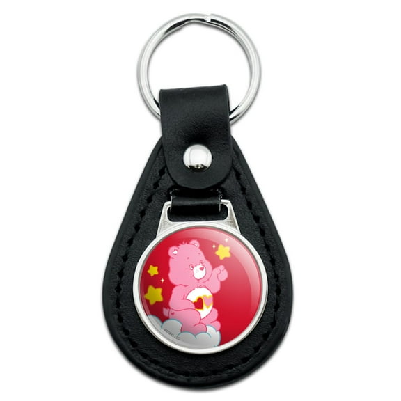 Black Leather Care Bears Love-A-Lot Bear Keychain