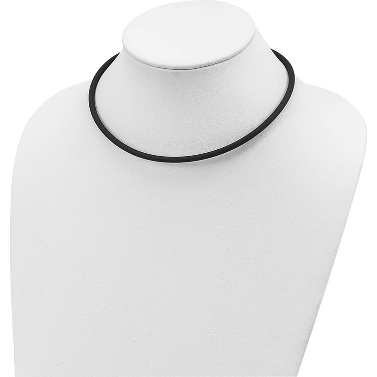 Sterling Silver 20Inch 4mm Black Rubber Cord Necklace (20 X