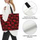 thumbnail image 3 of Disketp Red Skulls Bolsa Tote Estampada para Mujer, Bolso de Hombro y de Mano para Compras y Viajes, 3 of 8