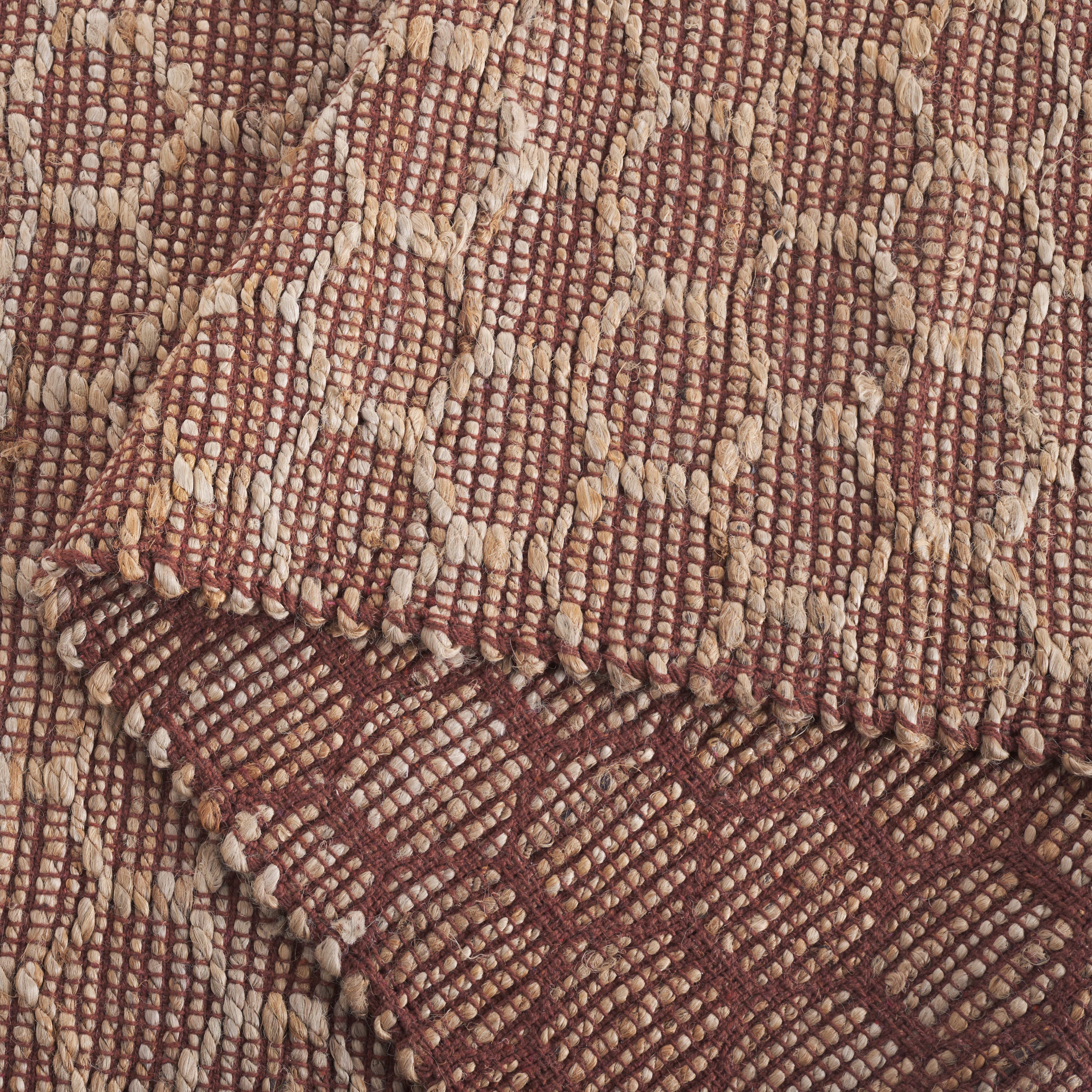 SAFAVIEH Cape Cod Fallon Geometric Area Rug, Rust/Natural, 6' x 6' Square