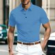 thumbnail image 3 of Camisas de Manga Corta de los Hombres Casual Malla de Hielo Seda de Manga Corta Cuello Color Sólido Camisa Poliéster, Verano Transpirable Moda Superior para Hombres, 3 of 3