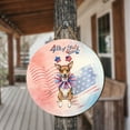 thumbnail image 3 of 4th of July Toy Fox Terrier Celebrates Independence Day Round Wood Sign Dog Lover Hanging Wall Home Decor - 12010, 3 of 5