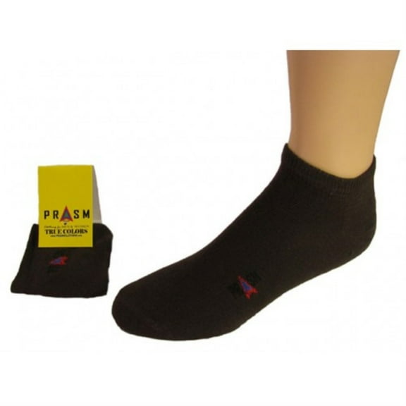 PRASM (Premium Egyptian Cotton) MENS No-Show Ankle Socks - 3 PACK-Dark Brown