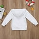 thumbnail image 4 of Camiseta unisex con capucha para bebés, niños, niñas, sudaderas con capucha de algodón con bolsillos manguitos XBTCLXEBCO Blanco, 6-12 meses, 4 of 6
