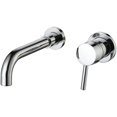 thumbnail image 2 of Single Handle Wall-Mounted Bathroom Sink Faucet, Polished Chrome, 2 of 5