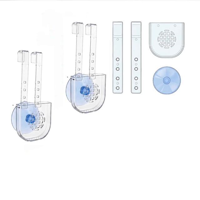Transparent Adjustable Toilet Tank Cleaning Sheet With Suction Cup And -fouling Rack 2pcs