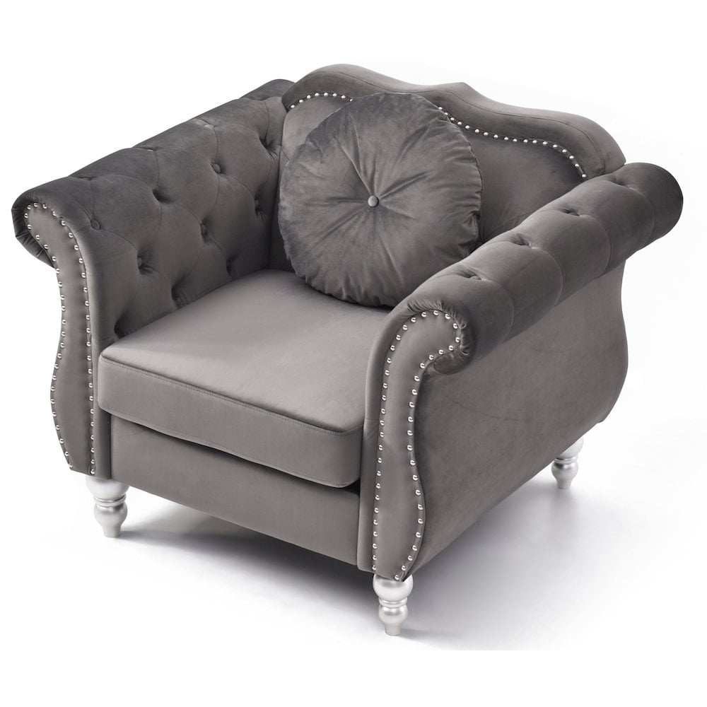 Glory Furniture Hollywood Accent Chair in Dark Gray Color