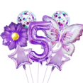 thumbnail image 1 of Artículos de fiesta JNNIMTRDAE, decoraciones moradas para quinto cumpleaños, 1 of 5