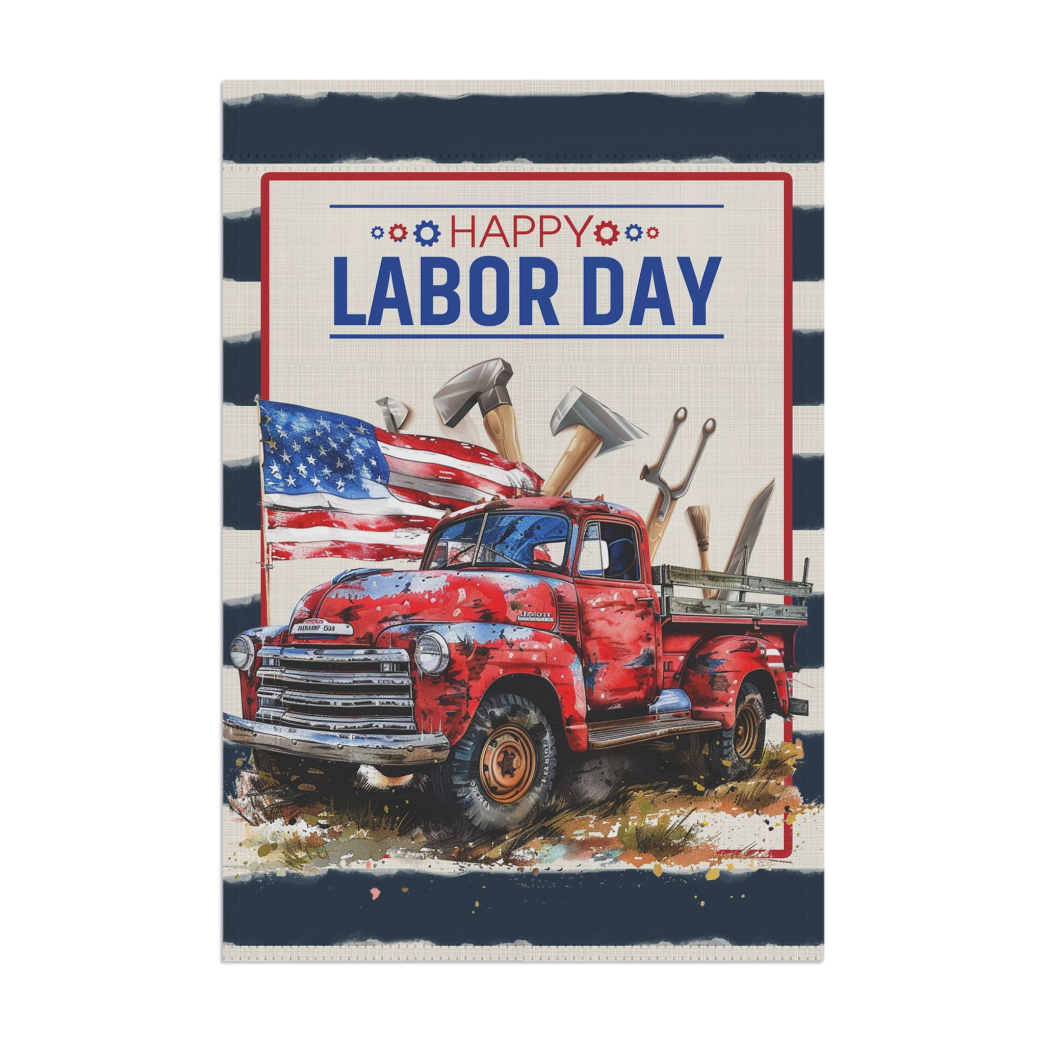 Truck Tools American Labor Day Decor Flags for Outdoor Yard ID-0709-3TZQ