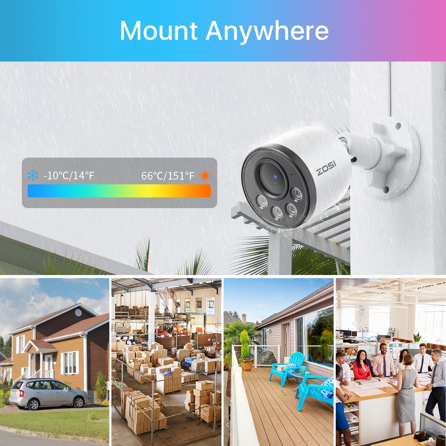 ZOSI 5MP 8CH Wired PoE Security Camera System with Audio, 4pcs Outdoor PoE Cameras, Night Vision, H.265+ 8 Channel 5MP 3K Home NVR with 1TB HDD for 24/7 Recording, No ISED is Provided