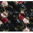 thumbnail image 3 of Soimoi Black Cotton Poplin Fabric Leaves & Peony Floral Print Sewing Fabric Yard 42 Inch Wide, 3 of 7