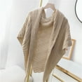 thumbnail image 2 of Triangular Scarf Shawl with Leather Buckle, 6-in-1 Wrap Poncho for Women,175*115cm,caramel, 2 of 19