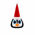 thumbnail image 2 of Animated Penguin Santa Hat with Music and Light Up Features, 1 Piece, Red Black and White Plush, for Student, Interactive Holiday Toys, 2 of 4