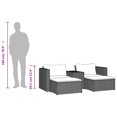 thumbnail image 4 of vidaXL 5 Piece Garden Sofa Set with Cushions Black Poly Rattan Acacia, 4 of 5