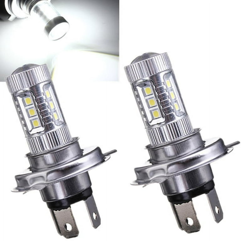 80W H4 LED Headlight Bulb 9600LM 6500K White | 2 Bulbs
