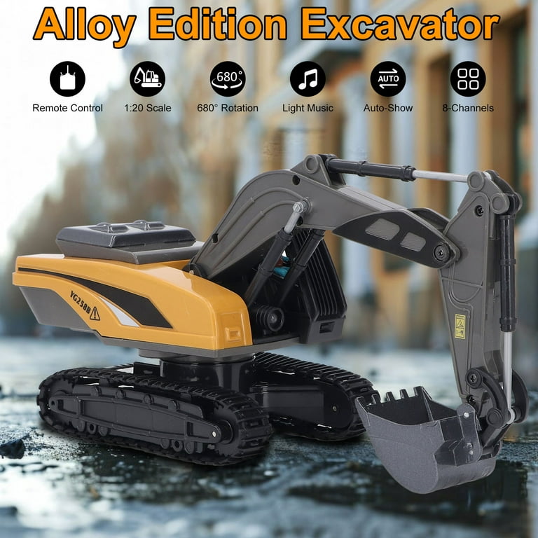Ccdes Remote Control Excavator Toy, Channel RC Truck with Metal