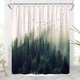 thumbnail image 5 of Cortina de ducha de bosque natural, bosque de niebla verde, pino, pájaro de montaña, bosque lluvioso, niebla verde, plantas frescas, abeto, paisaje natural, decoración de baño de poliéster, 5 of 5