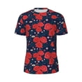 thumbnail image 5 of Wukai Rose Flower Print Men's Short-Sleeved Mesh T-Shirt,Quick-Dry Short Sleeve Workout T-Shirt-4X-Large, 5 of 8