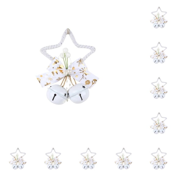 Decoración navideña Yuarrent colgante estrella campana chimenea color Blanco 10Conjunto