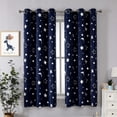 thumbnail image 1 of Ounissouiy 2 unids/set de cortinas de ventana cómodas para todas las estaciones, cortinas térmicas y ajustadas para niñas, cortinas de ventana Sombras de ventana Azul marino 100 cm * 200 cm, 1 of 6