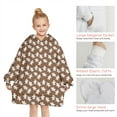 thumbnail image 6 of Brown Christmas Gingerbread Pattern Blanket Hoodies for Kids 6-13YR Oversize Wearable Blanket Hoodies for Boys Girls Teens, 6 of 7
