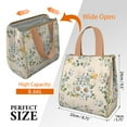 thumbnail image 3 of Pioneer Flower Floral Print Pattern Insulated Lunch Bag for Women & Adults,Large Portable Soft Cooler Lunch Bag,Thermal Food Storage Tote with Pearl Cotton,8.66L,8.75x5.75x9.5 Inch, 3 of 6