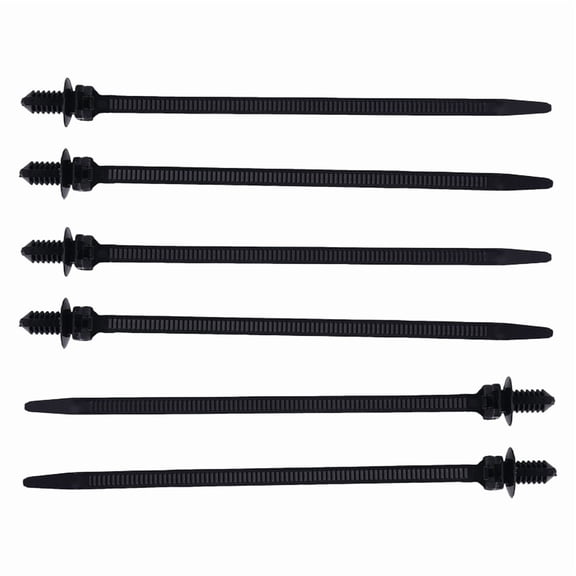 Nylon Push Mount Car Dome Cable Zip Tie, 162mm Length, 20 Pcs, Black,20 x Cable Ties,Black