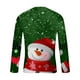 thumbnail image 5 of Blusas y camisas de manga larga y cuello redondo para hombre, informales, a la moda, con estampado navideño, cuello redondo, blusas de licra de manga larga para hombre., 5 of 5