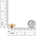 thumbnail image 6 of Gem Stone King 18K Yellow Gold Plated Silver Brown Tiger Eye and White Lab Grown Diamond 3 Stone Engagement Ring for Women | 1.33 Cttw | Oval 8X6MM | Round 2MM | Gemstone Birthstone | Size 9, 6 of 6