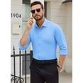 thumbnail image 7 of Youclos Men's Long Sleeve Button Down Dress Shirt, 4-Way Stretch Wrinkle-Free, Slim Fit, 7 of 7