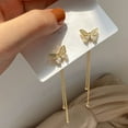 thumbnail image 3 of SPRING PARK Vintage Fashion Butterfly Tassel Earrings Set Women Bohemian Acrylic Hoop Stud Drop Dangle, 3 of 7