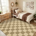 thumbnail image 2 of Garvee 8'x10' Checkered Area Rug Soft Plaid Carpet, Washable Non Slip Indoor Floor Mats for Living Room Bedroom Home Office, Linen, 2 of 9