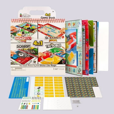 Colorforms Hasbro 4 In 1 Games - Monopoly Jr., Scrabble Jr., Trouble and Sorry