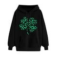 thumbnail image 3 of VBTAPA Womens 2025 St Patricks Day Hoodie Lucky Shamrock Print Long Sleeve Drawstring Hooded Sweatshirt Trendy Casual Pullover Hoodies Irish Gifts Limited Time Deals Black XL, 3 of 6