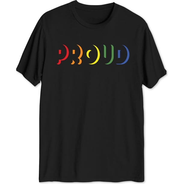 Camiseta gráfica para hombre Jem Proud Rainbow color negro mediana