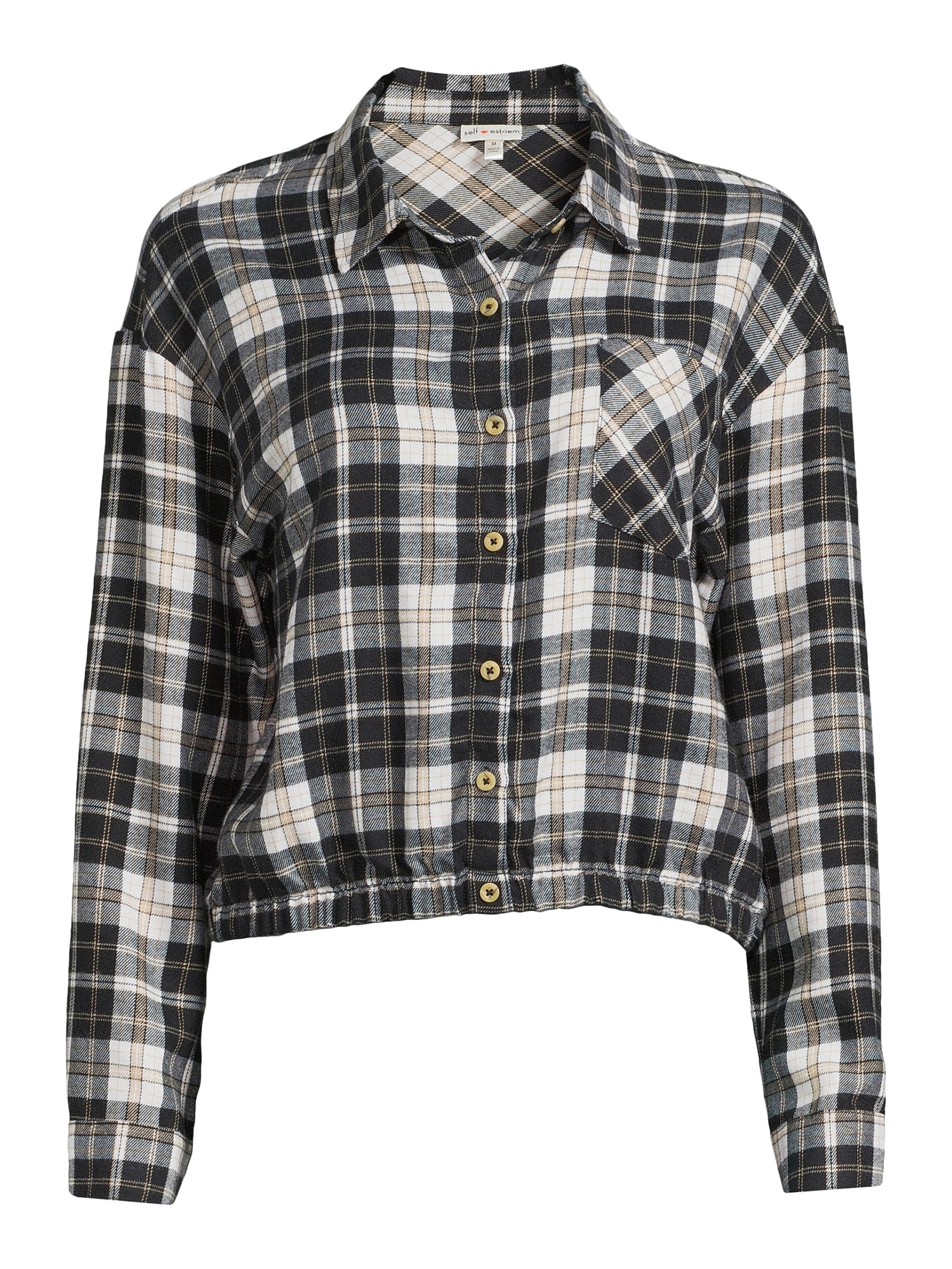 Self Esteem Juniors Plaid Button-Up Shirt