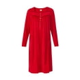 thumbnail image 2 of Aria Women’s Knit Velour Long Sleeve Square Neck Nightgown with Pockets, Sizes XS-5X, 2 of 6