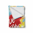 thumbnail image 2 of I Love You Soft Flannel Fleece Blanket, Brushstroke Style Valentines Celebration Message My Other Half Celebration Image, Cozy Plush for Indoor and Outdoor Use, 50" x 60", Multicolor, by Ambesonne, 2 of 6