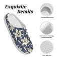 thumbnail image 5 of Rateoe Lilies Flowers Print Women's Men's Cotton Knit Slippers Lightweight Memory Foam Indoor House Shoes with Anti-Skid Sole-37/38, 5 of 7