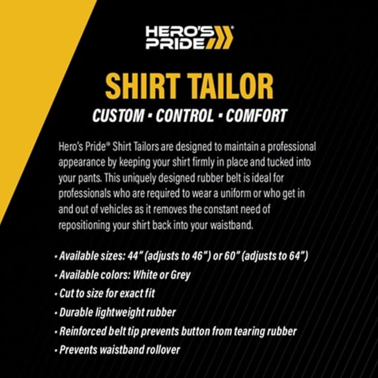 Hero's Pride Shirt Tailor Rubber Belt - Adjustable Shirt Stays for