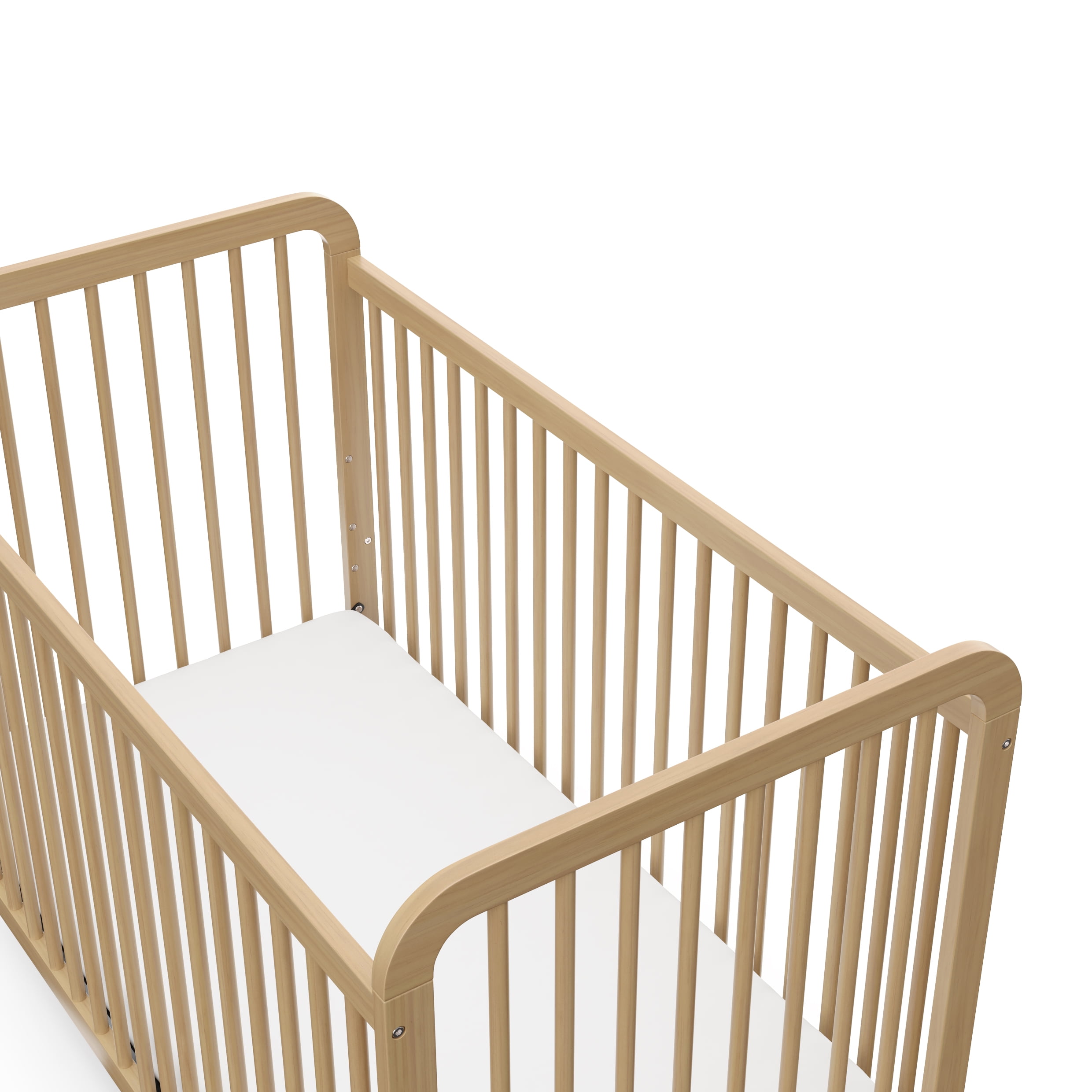 Storkcraft Pasadena 3-in-1 Convertible Baby Crib – GREENGUARD Gold Certified, 100% Solid Wood, Fits Standard Crib Mattress, Converts to Toddler Bed and Daybed, 4 Mattress Heights, Driftwood
