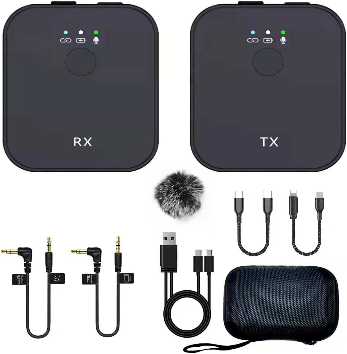 Professional Wireless Lavalier Microphone 2.4G PlugPlay Tiktok Video Recording