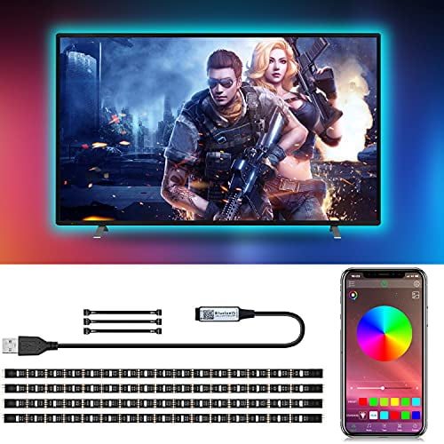LED Strip 2m Music Sync Bluetooth 5050 RGB TV Backlight Color Changing USB Kits 