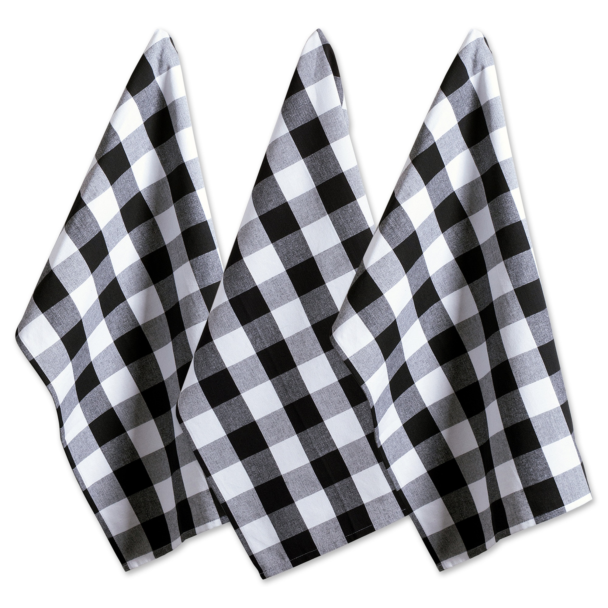 Set of 3 Black and White Checkered Pattern Rectangular Kitchen